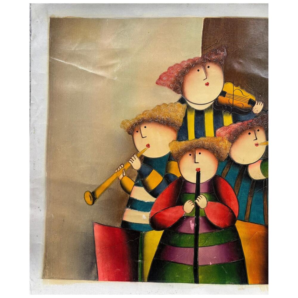 Vintage Style Oil Painting Musician Art Canvas Wall Decor 23x18 - Picture 3 of 7